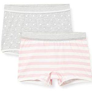 Sanetta Set van 2 shorts voor meisjes, grijs, lichtgrijs gemengd