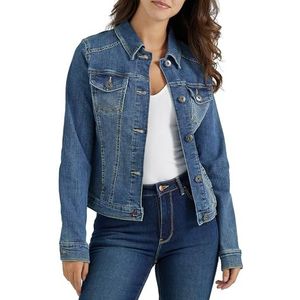 Wrangler Authentics Women's Denim Jacket, Drenched, weerbestendig, L, Weerbestendig.