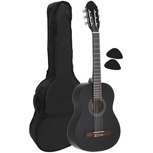 Navarrez NV16 klassieke gitaar 1/2 zwart incl. Gig Bag, plectrums