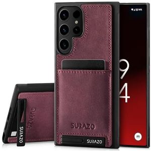 SURAZO Premium echt lederen backcover voor Samsung Galaxy S24 Ultra - Schokbestendig lederen hoesje met kaartenvak, functie