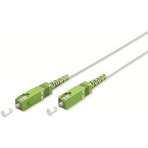 goobay 59599 glasvezelkabel (FTTH) / single-mode (OS2) Simplex/SC APC (8°) stekker naar SC-APC mannelijk/15 meter kabel, wit