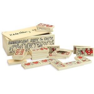 VILAC - Spelletjes en speelgoed - Keith Haring Domino van hout - Versierd - Design - Reflexion - Educatief - Spel voor kinderen vanaf 12 maanden - Gemaakt in Frankrijk - 9264