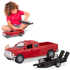 Driven by Battat for Kids - Toy Pickup - Lights & Sounds - Movable Parts - 3 jaar + - Midrange Red Pick-Up Truck, WH1110C1Z, nylon/A