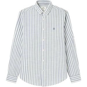 SPRINGFIELD Chemise Cotton Slub Listas Portemanteau pour homme, Bleu marine, XXL