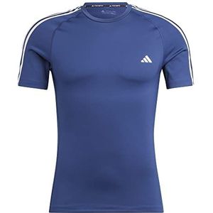 adidas Techfit T-shirt met korte mouwen voor heren, donkerblauw XXL