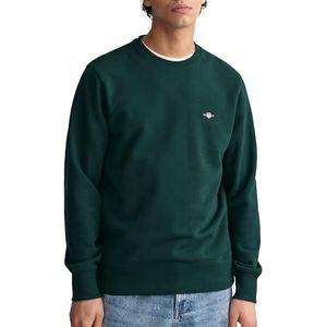 GANT Reg Shield sweatshirt met ronde hals en logo voor heren, Groene tartan