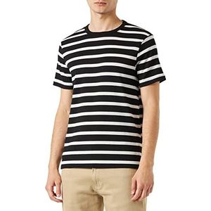 Koton Basic T-shirt met korte mouwen en ronde hals T-shirt voor heren, Black Stripe (9s9)