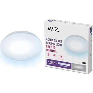 WiZ Adria Plafondlamp, wit, intelligente ledverlichting, koud wit licht, dimbaar, geïntegreerde led, 17 W