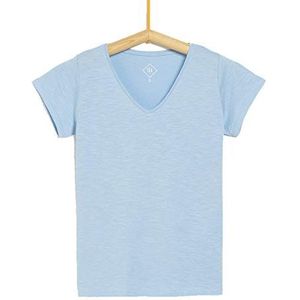 TEX - Effen shirt met korte mouwen voor dames, Hemelsblauw