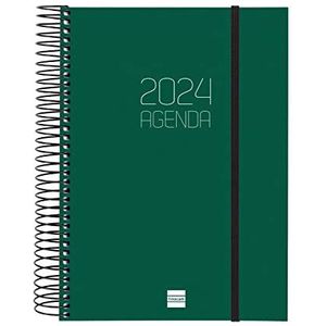 Finocam - Agenda 2024, spiraalbinding, ondoorzichtig, 1 dag pagina januari 2024 - december 2024 (12 maanden), Spaans groen