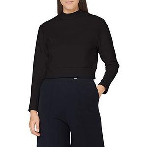 Urban Classics Interlock Sweatshirt voor dames met ronde hals, zwart.