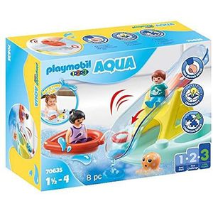 Playmobil 70635 1.2.3. Aqua Zwemeiland met waterglijbaan,Multi kleuren