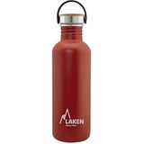 RVS fles Basic Steel Bottle 750ml ,Bamboo S/S Cap - Rood