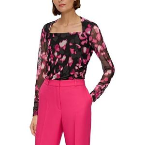 s.Oliver BLACK LABEL T-shirt à manches longues en maille pour femme avec imprimé intégral, 99A3, 40