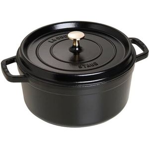 Staub 5 kwart ronde braadpan, zwart door Staub