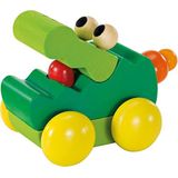 Selecta Speelgoedauto Zoolini Krokodil Junior 8 Cm Hout Groen