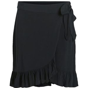 Vila Vifini Damesrok Hw Wrap Skirt/Su-Noos, zwart.