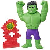 Hasbro Marvel F5067, Spidey en haar fantastische vrienden, Power Smash Hulk, voorschoolse speelgoed, 25 cm grote Hulk figuur verandert de gezichtsuitdrukking, vanaf 3 jaar, meerkleurig