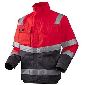 J.A.K. 111058704 Serie 11105 70% Polyester/ 30% Katoen, EN 20471, Klasse 2, rood/grijs, XL, rood, roze