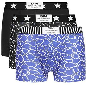 Dim Vibes boxershorts voor heren, katoen, stretch, 3 stuks, wolk blauw/zwart/cotillon