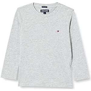 Tommy Hilfiger Basic CN Knit L/S T-shirt voor jongens, Grijs (Grijs Heather 004)