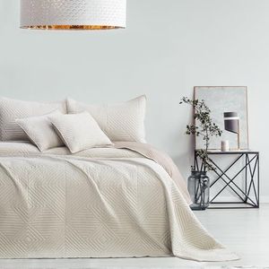 AmeliaHome Sprei beige Cappuccino 170 x 210 cm, dubbelzijdig, ultrasoon stiksel, polyester Softa,