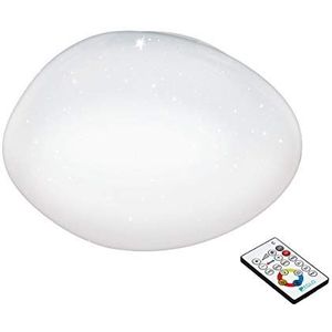 EGLO Led-plafondlamp Sileras, 1 lamp plafondlamp met sterrenhemel-effect, materiaal: staal en kunststof. wit, Ø: 45 cm, dimbaar, wittinten instelbaar met afstandsbediening