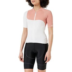 POC W's Essential Road Jersey Print T-Shirt de Cyclisme, Hydrogène White/Rock Sal, Large pour femme