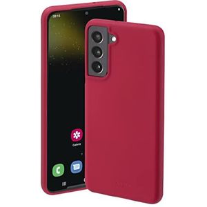 Hama Samsung Galaxy S22 + hoes (beschermhoes tegen stoten, krassen en vuil, beschermhoes maakt inductief opladen, zijdezachte TPU-hoes met dubbele binnenvoering) rood