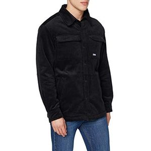 Urban Classics corduroy heren jas, zwart.