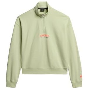 Superdry Sportswear Logo Boxy Half Zip Sweat-shirt pour femme, Vert (Tender Greens), 40