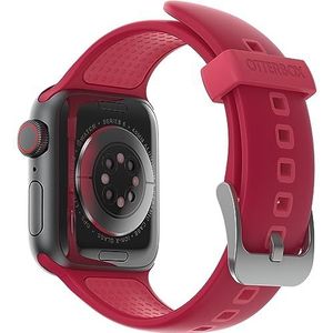 OtterBox All Day armband voor Apple Watch Series 9/8/7/6/SE 2e gen/SE 1e gen/5/4/3-42 mm/44 mm/45 mm, reservearmband van duurzame zachte siliconen voor Apple Watch, rood