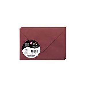 Clairefontaine 5880C – verpakking met 20 enveloppen, met rubber, formaat 7,5 x 10 cm, 120 g/m², kleur: bordeauxrood, uitnodigingen voor evenementen en brillen, serie pollen, premium papier, glad