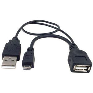 System-S 2 in 1 OTG Micro USB host kabel voor Samsung Galaxy Tab 2 / P5110 / Ch@t 357 S DUOS Y 30 cm