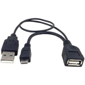 System-S 2 in 1 OTG Micro USB host kabel voor Samsung Galaxy Tab 2 / P5110 / Ch@t 357 S DUOS Y 30 cm