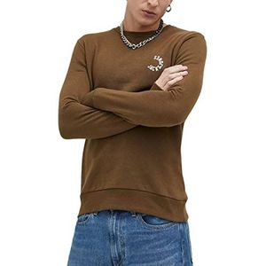 JACK & JONES Jcoblur Panel Sweatshirt Crew Neck Fst Trainingspak voor heren, Donker beige