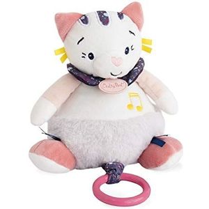 BABY NAT Pluche dier met muziek, kat, 25 cm, wit/roze, mooi cadeau-idee voor meisjes, kat pollen, BN044