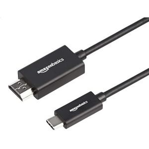Amazon Basics Aluminium adapterkabel, USB-C (bron) naar HDMI (Display), compatibel met Thunderbolt 3, 4K bij 60Hz, 0,9 m, zwart