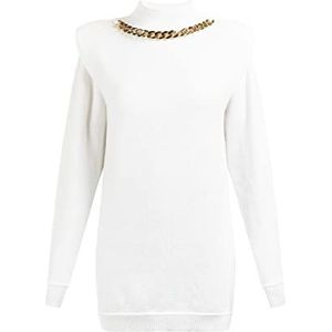 faina Gebreide damesjurk, 11025380-FA01, wit, maat M/L, gebreide jurk, M-L, Gebreide jurk