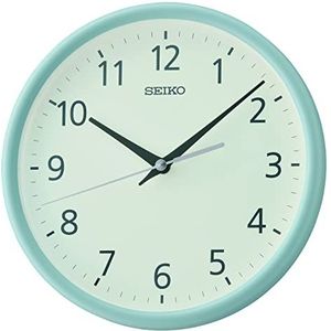 Seiko Clock QXA804L Analoge Wandklok, Lichtblauw