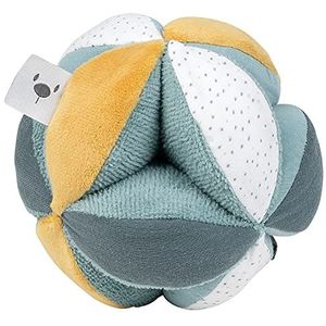 Nattou Activiteitsbal van katoen en polyester, pluche bal met rammelaar en piep, voor pasgeborenen en vroeggeboorte, diameter 15 cm, Lapidou, groen