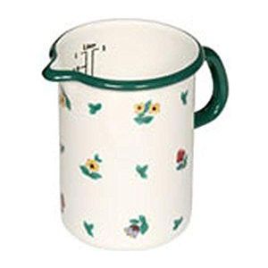 Riess, 0338-049 Country 10 x 1,00 l - Gmunner Flower - Ø 10 cm - hoogte 14,8 cm - inhoud 1,0 l - emaille wit met bloemen