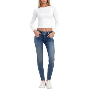 LTB Jeans Julita X - Coupe skinny pour femme - Taille basse et fermeture éclair - Bleu - En coton mélangé - Taille W31L30, Carmela Wash 55304, 31W / 30L