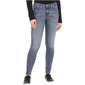 Calvin Klein Jeans Skinny halfhoge taille damesbroek, grijs.