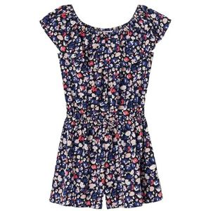 NAME IT Nkfvinaya Ss Fffff Noos Jumpsuit voor meisjes, Donkere saffier/print: luipaard