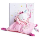 Doudou et Compagnie - DCDC3538 - knuffelkat, plat, vierkant, 20 cm, roze, dromenvanger