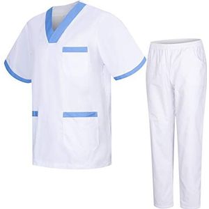 MISEMIYA Uniseks 8178 sanitair-uniformen voor dames en heren, wit 68