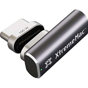 XtremeMac XWH-MTA-13 Magnetische Type C Adapter, 100W snel opladen en 10Gb/s gegevensoverdracht voor MacBook, iPad en elk USB-C apparaat.