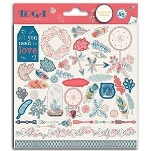 DRAEGER PARIS 1886 Hygge Muursticker, zelfklevend, papier, rood/blauw/beige, 15 x 15 cm