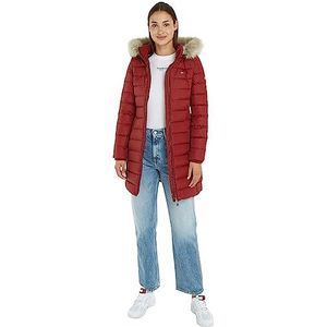Tommy Jeans TJW Essential Hooded Down Coat Jacket, Rood